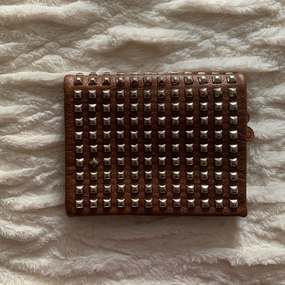 Faux Leather Studded Clutch